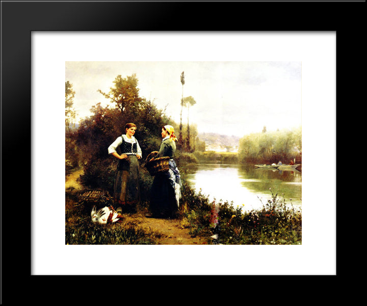 On The Way To Market 20x24 Black Modern Wood Framed Art Print Poster by Knight, Daniel Ridgway