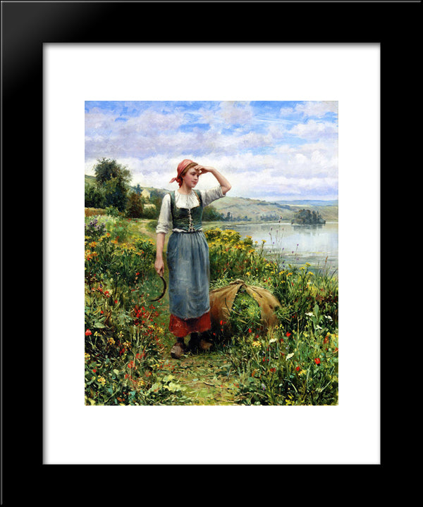 A Field Of Flowers 20x24 Black Modern Wood Framed Art Print Poster by Knight, Daniel Ridgway