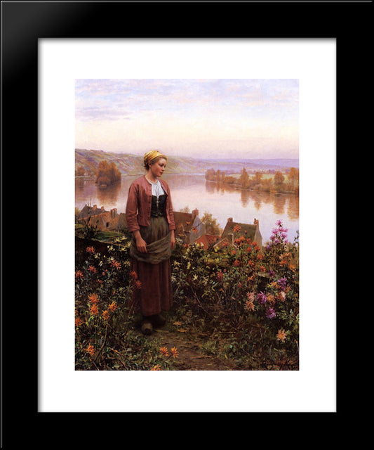 A Garden Above The Seine, Rolleboise 20x24 Black Modern Wood Framed Art Print Poster by Knight, Daniel Ridgway