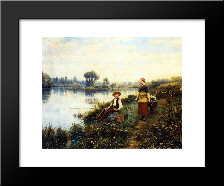 A Passing Conversation 20x24 Black Modern Wood Framed Art Print Poster by Knight, Daniel Ridgway