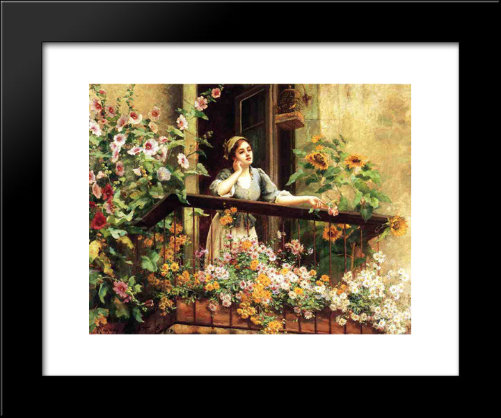 A Pensive Moment 20x24 Black Modern Wood Framed Art Print Poster by Knight, Daniel Ridgway