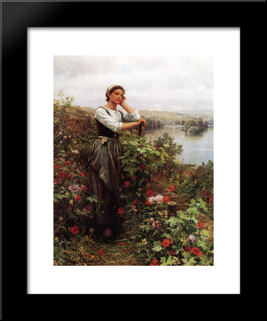 A Pensive Monent 20x24 Black Modern Wood Framed Art Print Poster by Knight, Daniel Ridgway