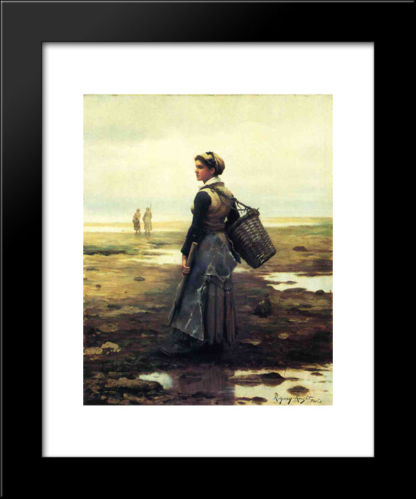 Clamming 20x24 Black Modern Wood Framed Art Print Poster by Knight, Daniel Ridgway