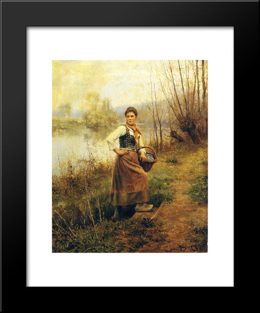 Country Girl 20x24 Black Modern Wood Framed Art Print Poster by Knight, Daniel Ridgway