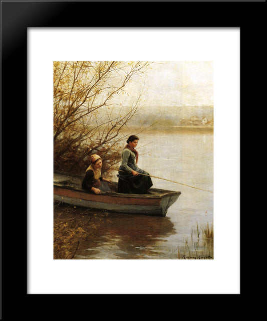 Fishing 20x24 Black Modern Wood Framed Art Print Poster by Knight, Daniel Ridgway