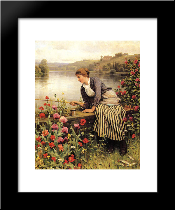 Fishing 20x24 Black Modern Wood Framed Art Print Poster by Knight, Daniel Ridgway