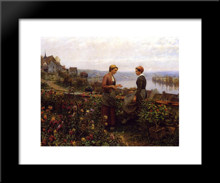 Gossiping 20x24 Black Modern Wood Framed Art Print Poster by Knight, Daniel Ridgway