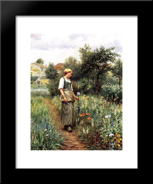 In The Garden 20x24 Black Modern Wood Framed Art Print Poster by Knight, Daniel Ridgway