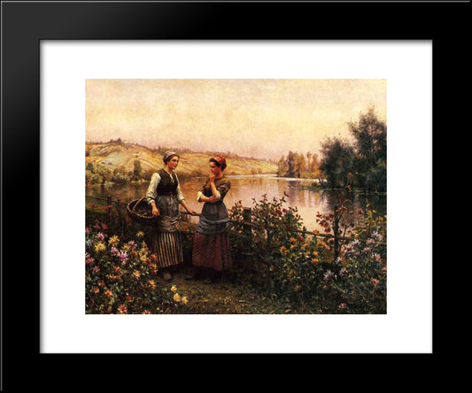 Stopping For Conversation 20x24 Black Modern Wood Framed Art Print Poster by Knight, Daniel Ridgway