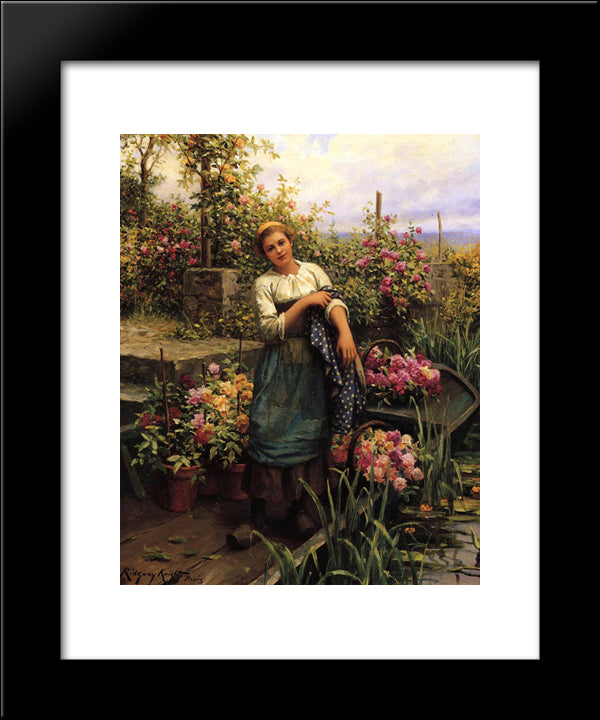 The Flower Boat 20x24 Black Modern Wood Framed Art Print Poster by Knight, Daniel Ridgway