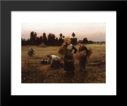 The Harvesters 20x24 Black Modern Wood Framed Art Print Poster by Knight, Daniel Ridgway