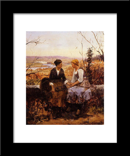 The Two Friends 20x24 Black Modern Wood Framed Art Print Poster by Knight, Daniel Ridgway