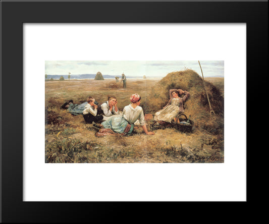 The Harvesters Resting 20x24 Black Modern Wood Framed Art Print Poster by Knight, Daniel Ridgway