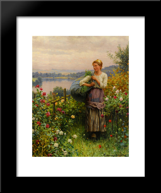 The Rose Garden 20x24 Black Modern Wood Framed Art Print Poster by Knight, Daniel Ridgway