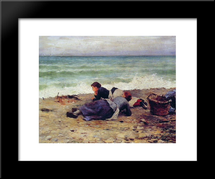 Etretat Sur Mer 20x24 Black Modern Wood Framed Art Print Poster by Knight, Daniel Ridgway