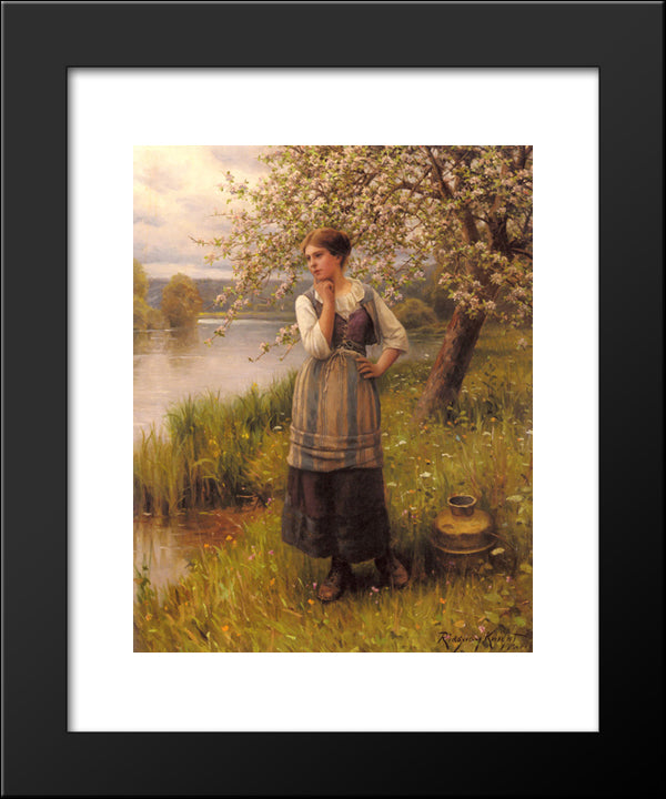 Beneath The Apple Tree 20x24 Black Modern Wood Framed Art Print Poster by Knight, Daniel Ridgway