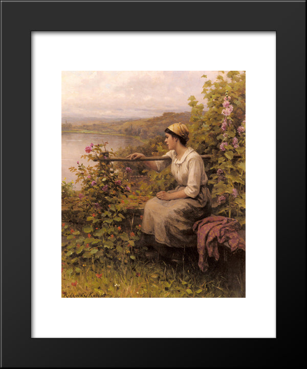 Resting In The Garden 20x24 Black Modern Wood Framed Art Print Poster by Knight, Daniel Ridgway