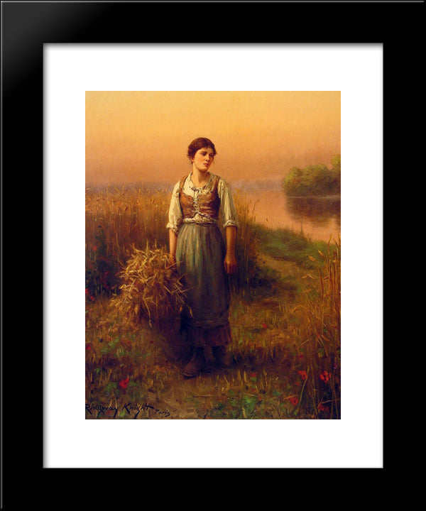 Normandy Maid 20x24 Black Modern Wood Framed Art Print Poster by Knight, Daniel Ridgway