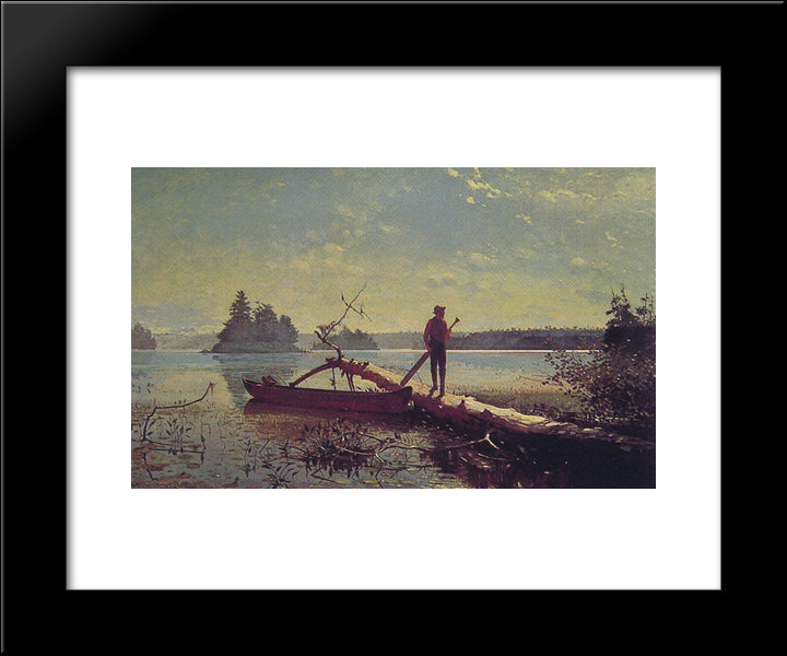 An Adirondack Lake 20x24 Black Modern Wood Framed Art Print Poster by Homer, Winslow