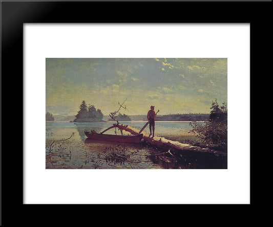 An Adirondack Lake 20x24 Black Modern Wood Framed Art Print Poster by Homer, Winslow