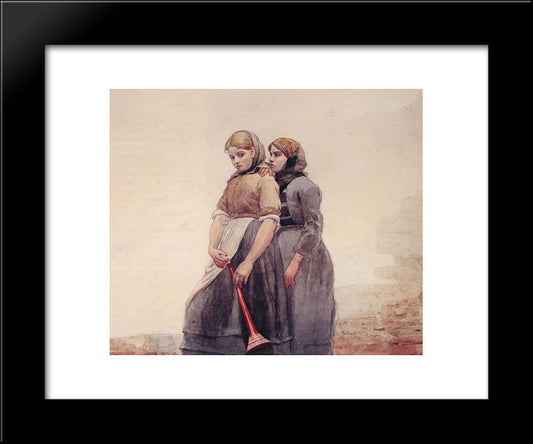The Fog Horn 20x24 Black Modern Wood Framed Art Print Poster by Homer, Winslow