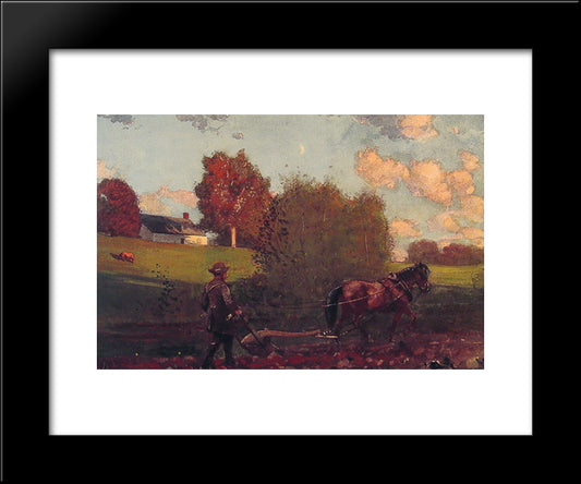 The Last Furrow 20x24 Black Modern Wood Framed Art Print Poster by Homer, Winslow