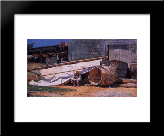 Boy In A Boatyard 20x24 Black Modern Wood Framed Art Print Poster by Homer, Winslow