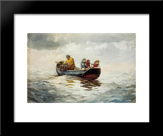 Crab Fishing 20x24 Black Modern Wood Framed Art Print Poster by Homer, Winslow