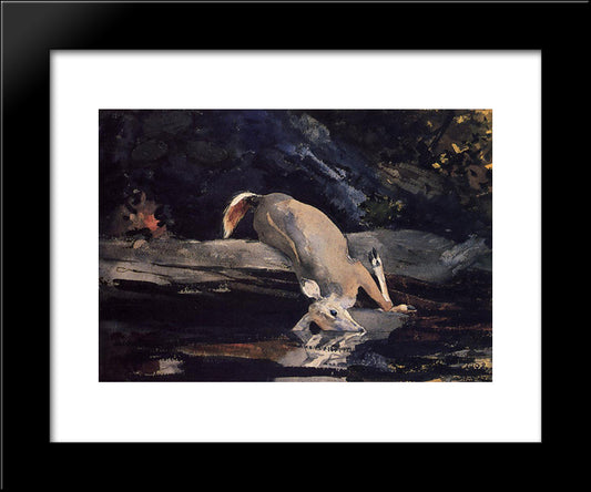 Fallen Deer 20x24 Black Modern Wood Framed Art Print Poster by Homer, Winslow