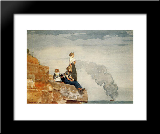 Fisherman'S Family 20x24 Black Modern Wood Framed Art Print Poster by Homer, Winslow