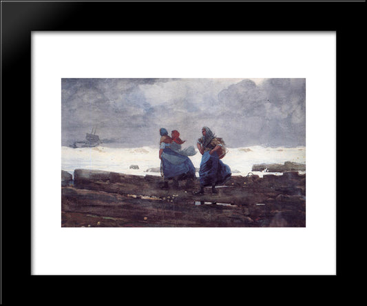 Fisherwives 20x24 Black Modern Wood Framed Art Print Poster by Homer, Winslow
