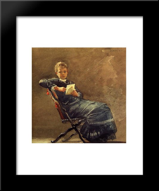 Girl Seated 20x24 Black Modern Wood Framed Art Print Poster by Homer, Winslow