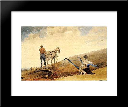 Harrowing 20x24 Black Modern Wood Framed Art Print Poster by Homer, Winslow