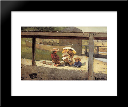 In Charge Of Baby 20x24 Black Modern Wood Framed Art Print Poster by Homer, Winslow