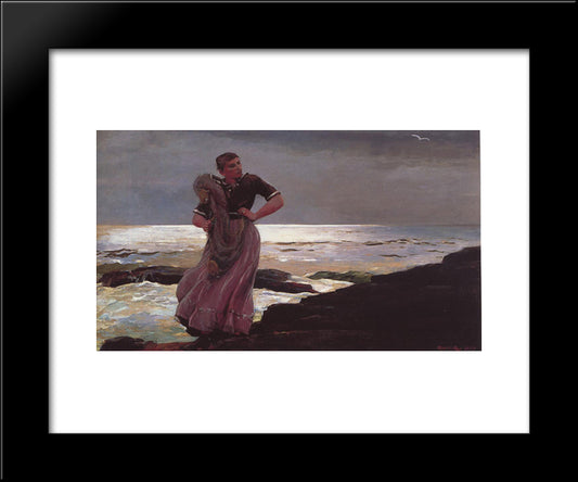 Light On The Sea 20x24 Black Modern Wood Framed Art Print Poster by Homer, Winslow