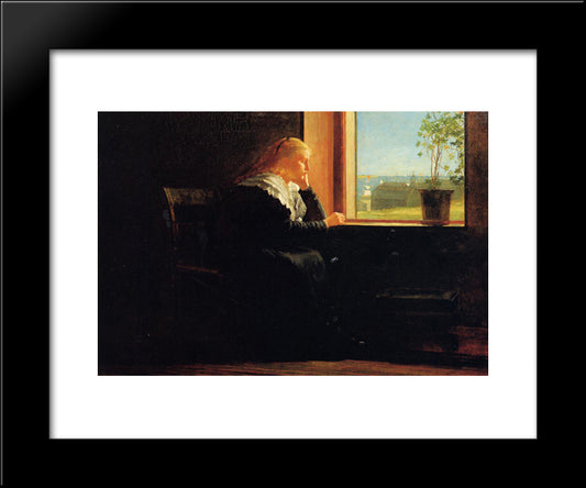 Looking Out To Sea 20x24 Black Modern Wood Framed Art Print Poster by Homer, Winslow