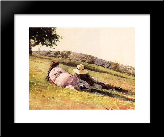 On The Hill 20x24 Black Modern Wood Framed Art Print Poster by Homer, Winslow