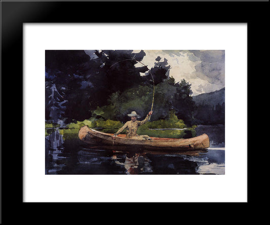 Playing Him 20x24 Black Modern Wood Framed Art Print Poster by Homer, Winslow
