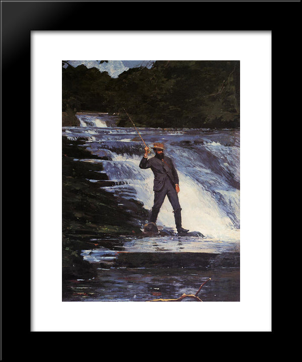 The Angler 20x24 Black Modern Wood Framed Art Print Poster by Homer, Winslow