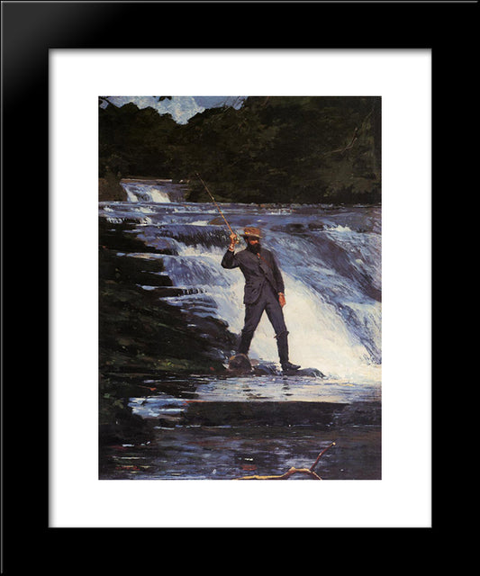 The Angler 20x24 Black Modern Wood Framed Art Print Poster by Homer, Winslow
