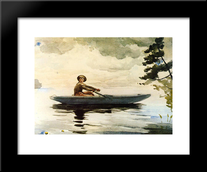 The Boatsman 20x24 Black Modern Wood Framed Art Print Poster by Homer, Winslow