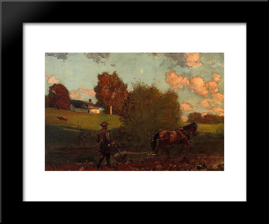 The Last Furrow 20x24 Black Modern Wood Framed Art Print Poster by Homer, Winslow