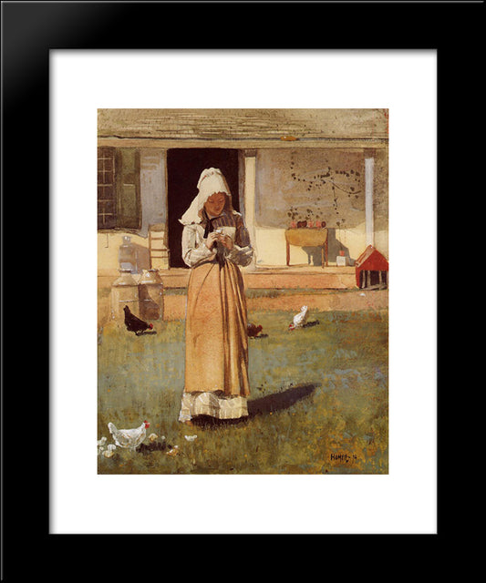The Sick Chicken 20x24 Black Modern Wood Framed Art Print Poster by Homer, Winslow
