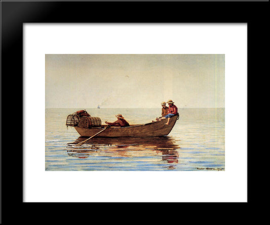 Three Boys In A Dory With Lobster Pots 20x24 Black Modern Wood Framed Art Print Poster by Homer, Winslow