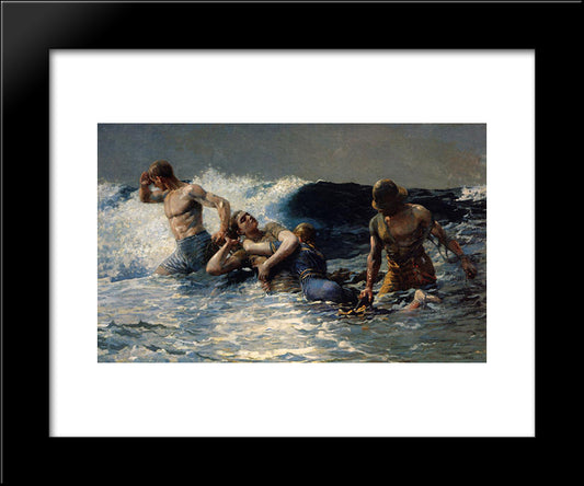 Undertow 20x24 Black Modern Wood Framed Art Print Poster by Homer, Winslow