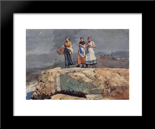 Where Are The Boats? 20x24 Black Modern Wood Framed Art Print Poster by Homer, Winslow