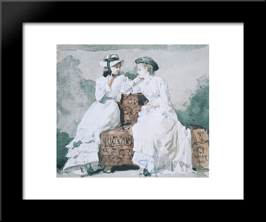 Two Ladies 20x24 Black Modern Wood Framed Art Print Poster by Homer, Winslow