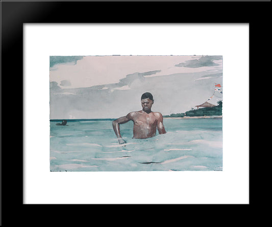 The Bather 20x24 Black Modern Wood Framed Art Print Poster by Homer, Winslow