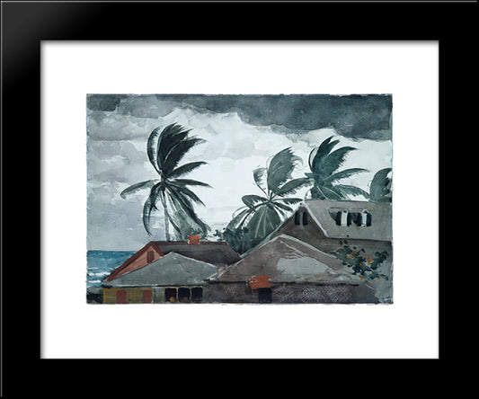 Hurricane, Bahamas 20x24 Black Modern Wood Framed Art Print Poster by Homer, Winslow