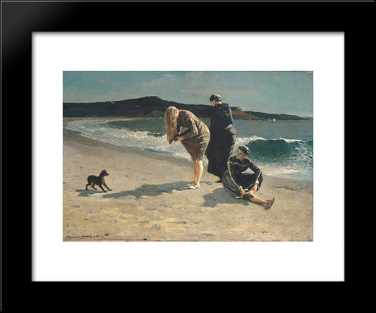 Eagle Head, Manchester, Massachusetts (High Tide) 20x24 Black Modern Wood Framed Art Print Poster by Homer, Winslow